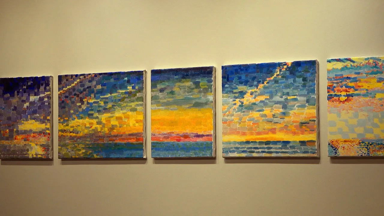 Sun Setting. Series of 5 paintings. Oil on canvas.