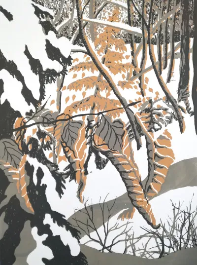 Ironwood, screen print from the Winter Trees series.