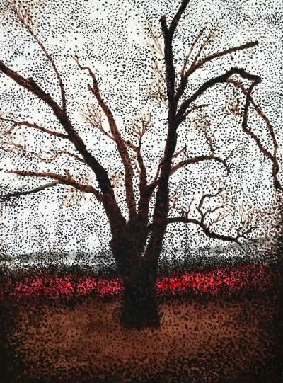 Burnt Walnut from the Winter Trees series. Watercolour.